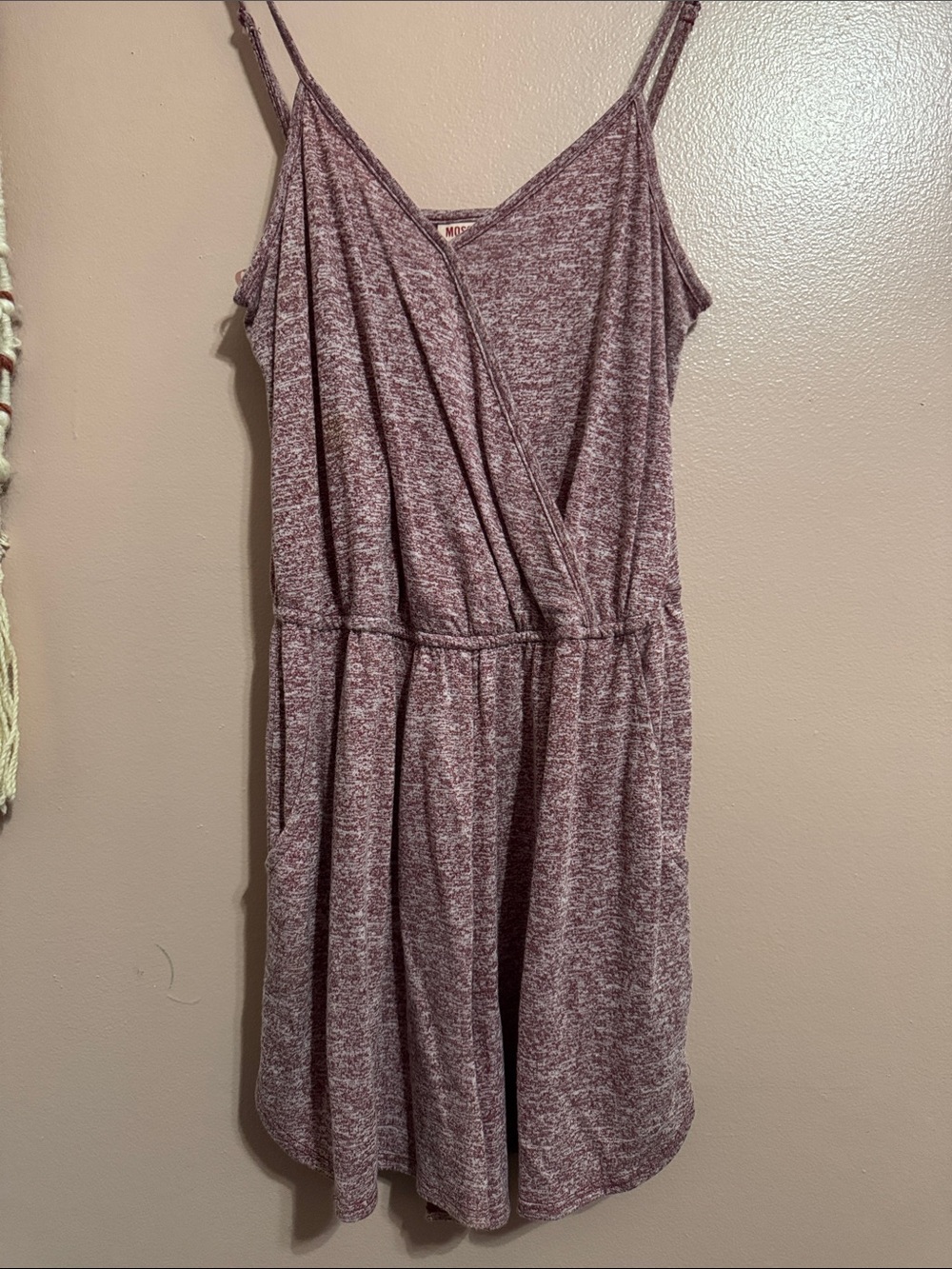 Mossimo Supply Co. Spaghetti Strap Wrap-Front Romper in Heather Mauve